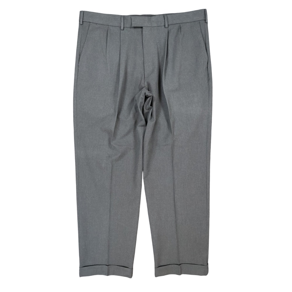Dockers Dress Pants Mens 38x30 Gray Poly Rayon Pleated Stain Defender Slacks
